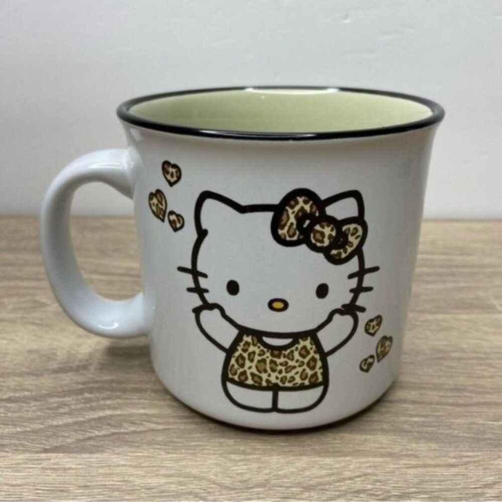 Hello Kitty White Hello Kitty Leopard Print Dress Mug NEW